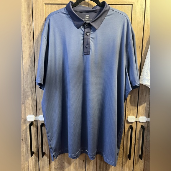 Mizzen+Main Men’s Versa Golf Polo - XXL Classic Fit Navy Texture Print Contrast - Picture 2 of 5